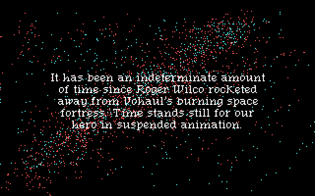 Space Quest III: The Pirates of Pestulon IBM PC/Compatibles Screenshot: The story so far...