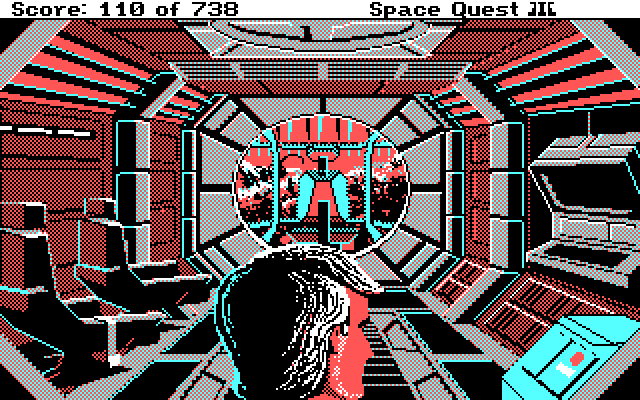 Space Quest III: The Pirates of Pestulon IBM PC/Compatibles Screenshot: On board the ship.