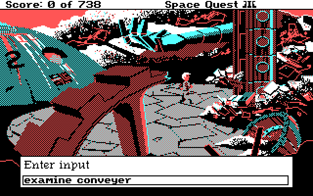 Space Quest III: The Pirates of Pestulon IBM PC/Compatibles Screenshot: Typing a command.