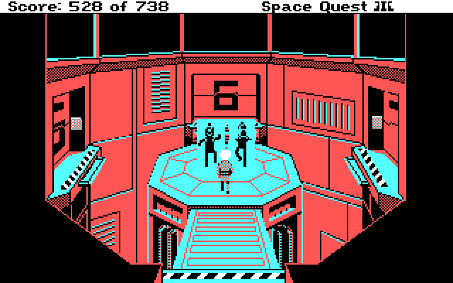 Space Quest III: The Pirates of Pestulon IBM PC/Compatibles Screenshot: The Two Guys from Andromeda are trapped!
