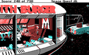 Space Quest III: The Pirates of Pestulon for IBM PC/Compatibles - Stop for a bite to eat at Monolith Burger.