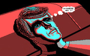 Space Quest III: The Pirates of Pestulon for IBM PC/Compatibles - Roger wakes up confused.