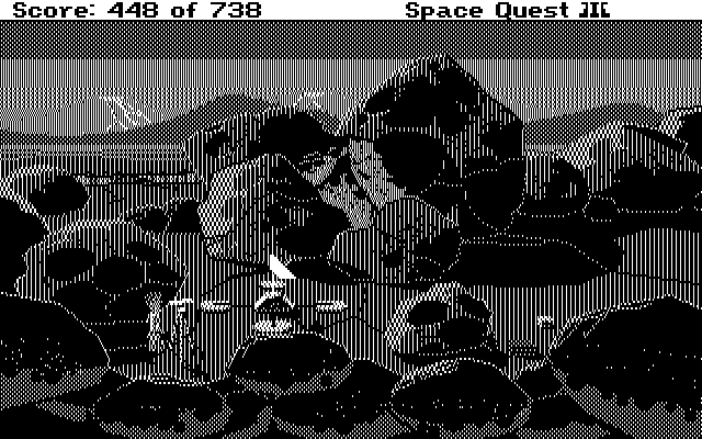 Space Quest III: The Pirates of Pestulon IBM PC/Compatibles Screenshot: What is this equipment doing here?