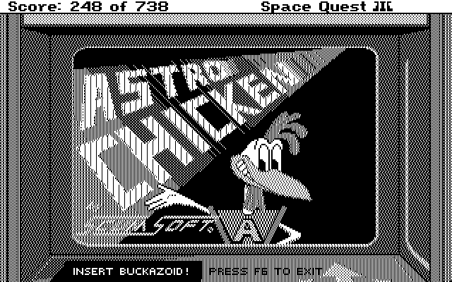 Space Quest III: The Pirates of Pestulon IBM PC/Compatibles Screenshot: Astro Chicken title screen.