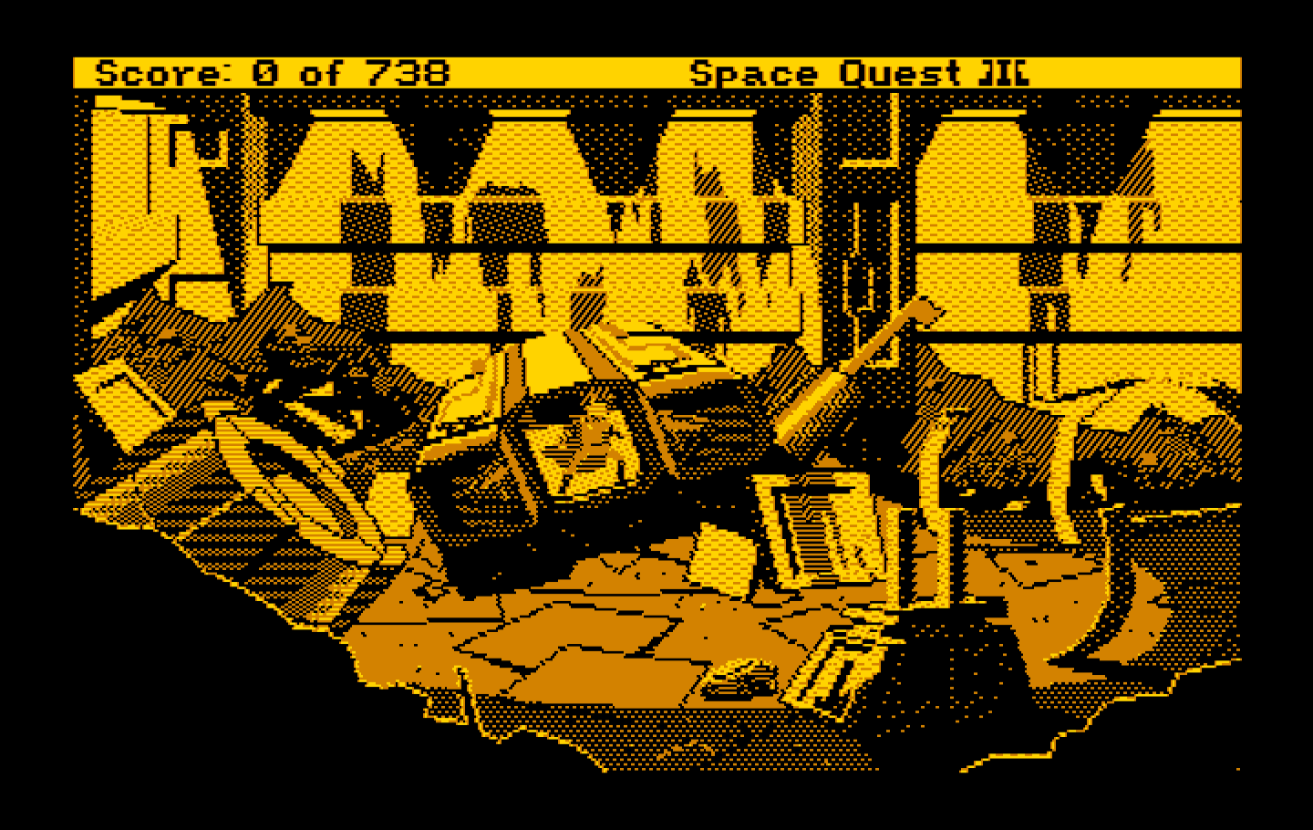 Space Quest III: The Pirates of Pestulon IBM PC/Compatibles Screenshot: Game start.