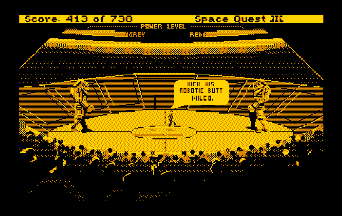 Space Quest III: The Pirates of Pestulon IBM PC/Compatibles Screenshot: Battle begins!