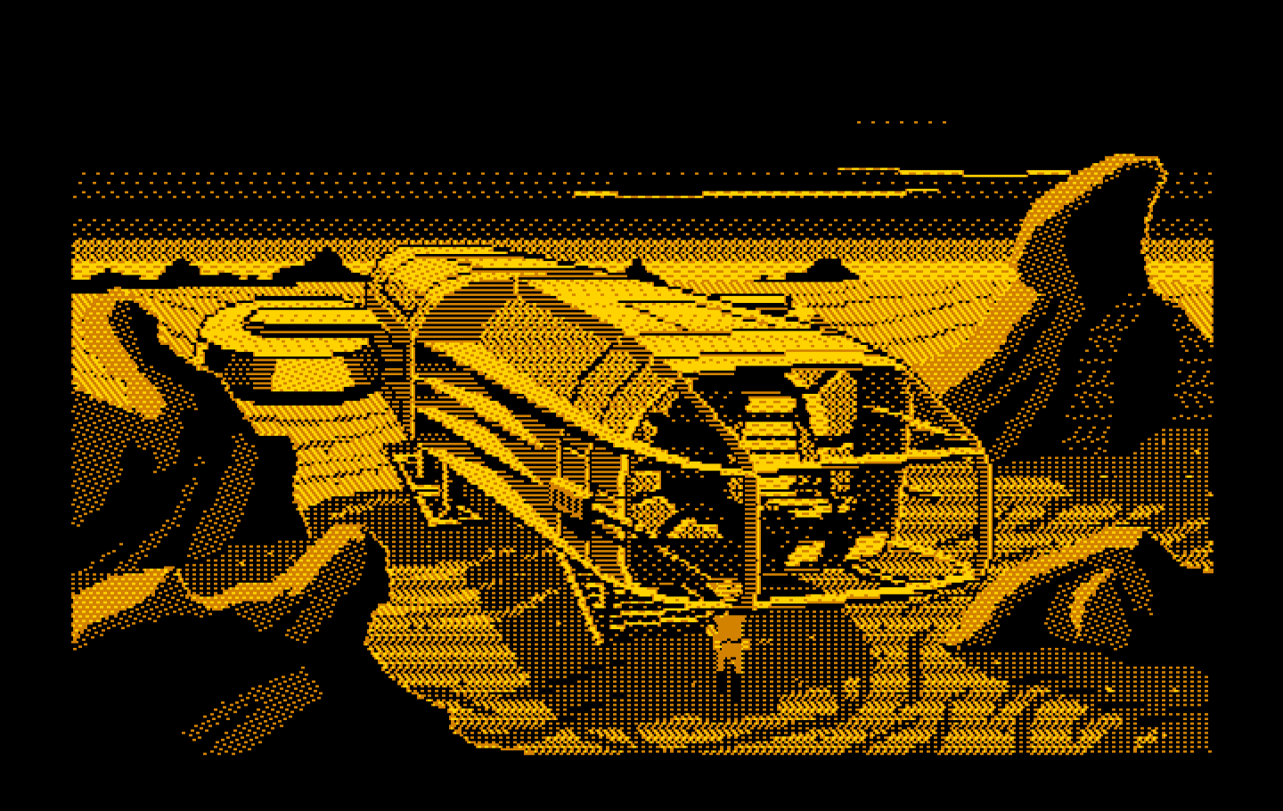 Space Quest III: The Pirates of Pestulon IBM PC/Compatibles Screenshot: Landed on Phleebhut...