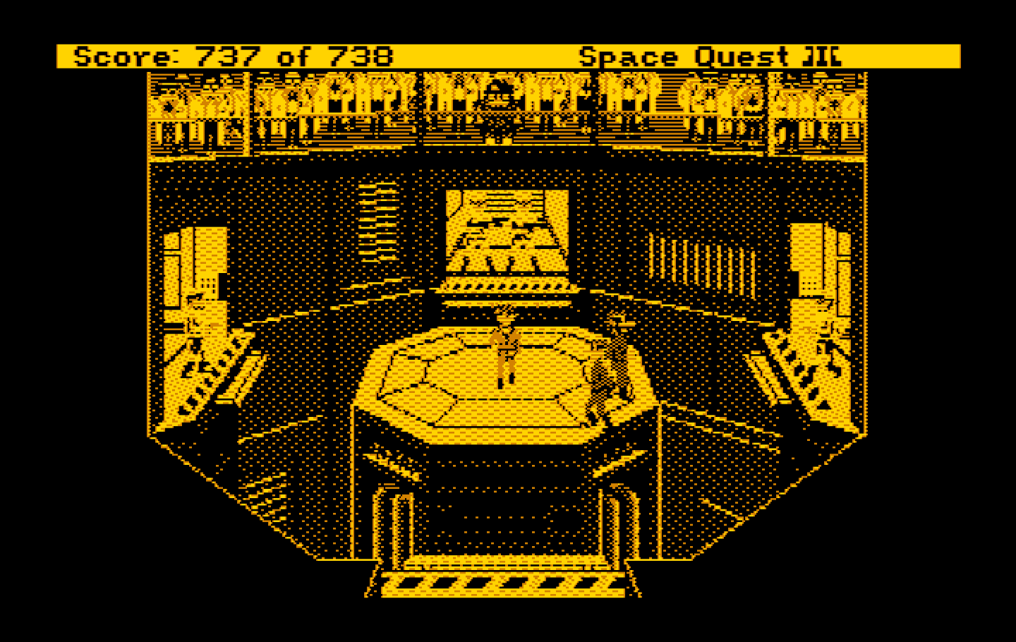 Space Quest III: The Pirates of Pestulon IBM PC/Compatibles Screenshot: Caught trying to rescue the Two Guys!