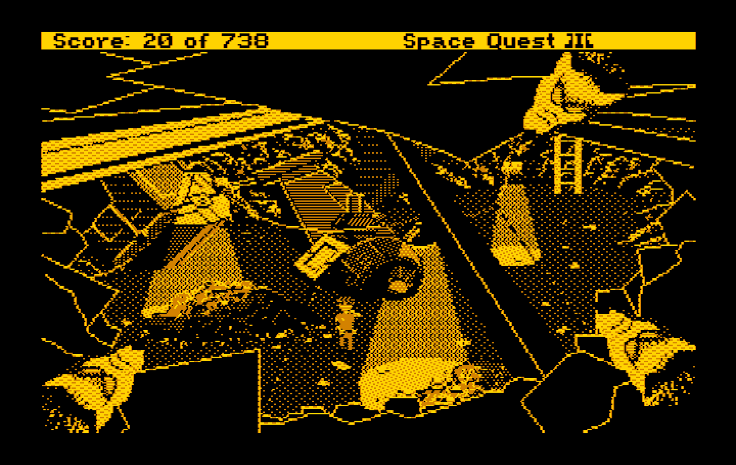 Space Quest III: The Pirates of Pestulon IBM PC/Compatibles Screenshot: Giant rats! Be careful...