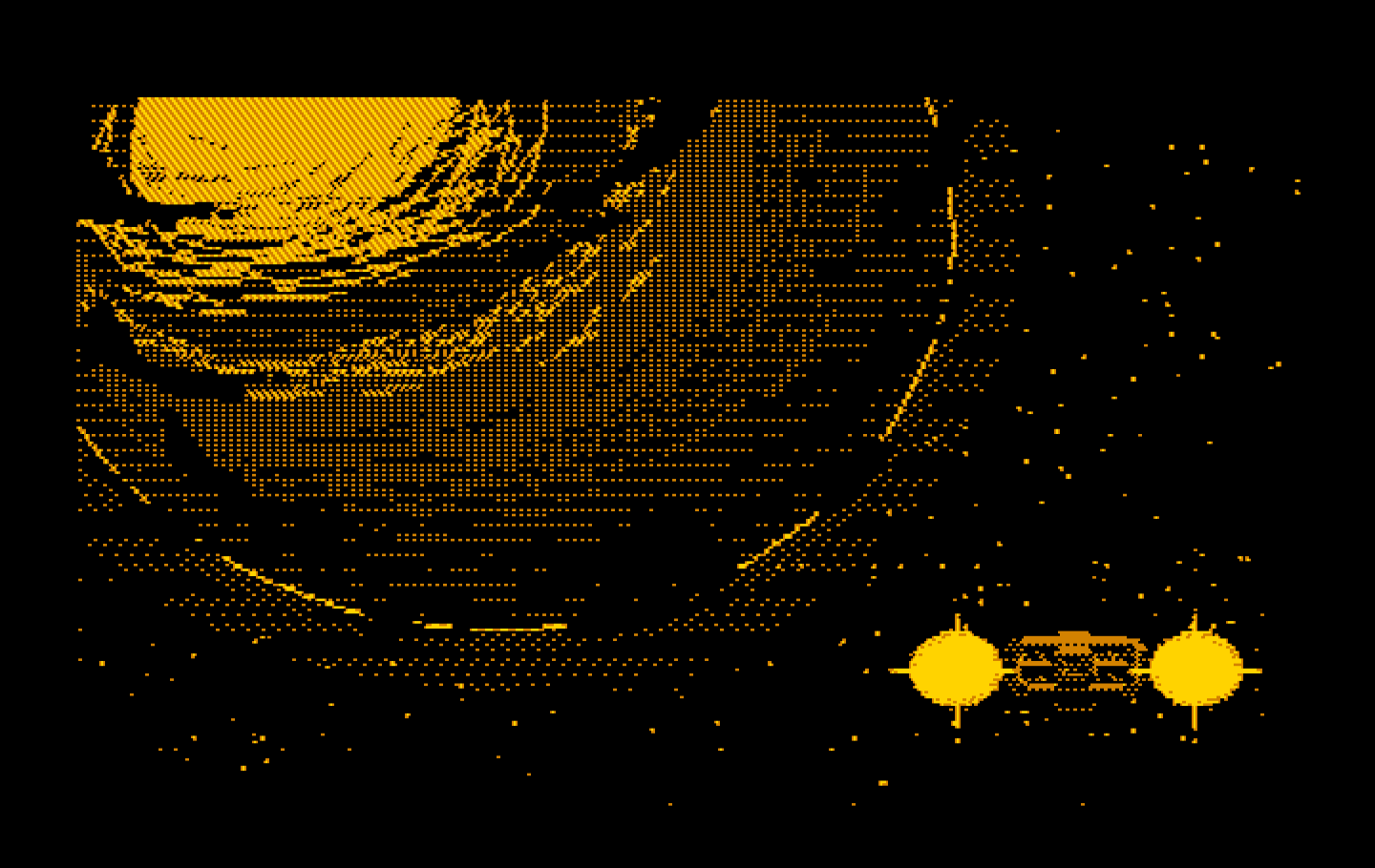 Space Quest III: The Pirates of Pestulon IBM PC/Compatibles Screenshot: Landing on Phleebhut...