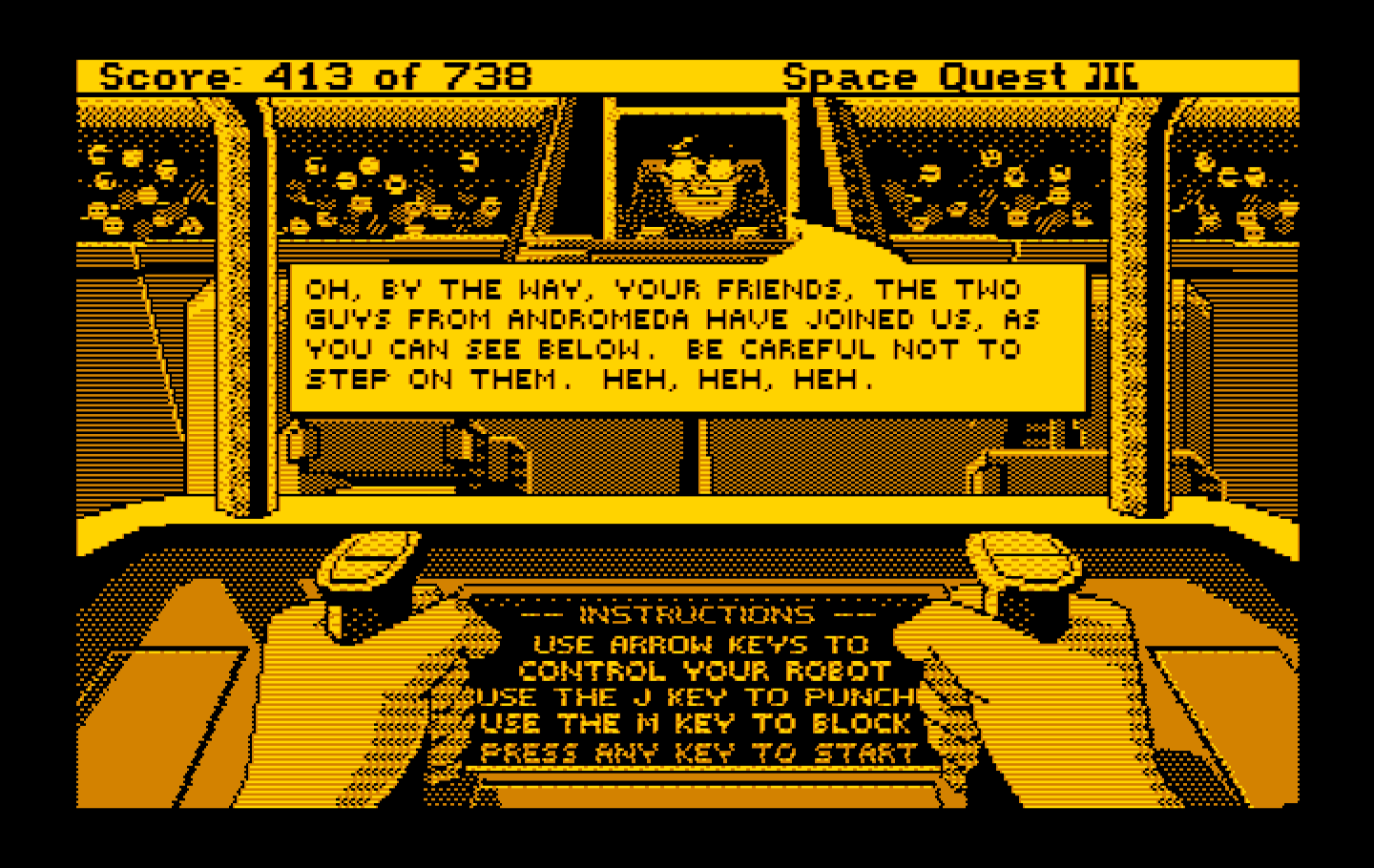 Space Quest III: The Pirates of Pestulon IBM PC/Compatibles Screenshot: The rules of the game...