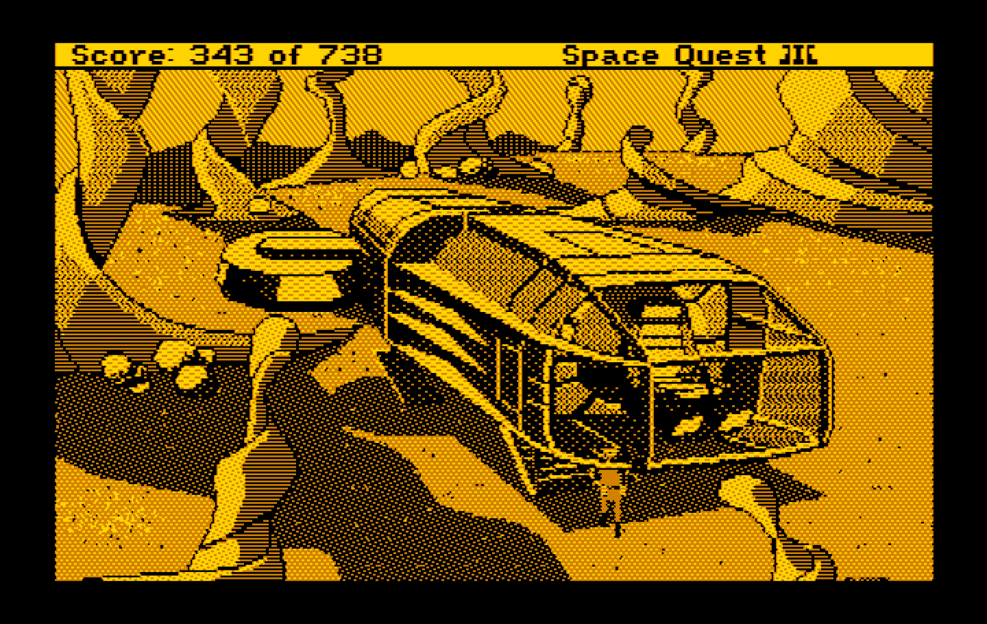 Space Quest III: The Pirates of Pestulon IBM PC/Compatibles Screenshot: Landed on Pestulon...