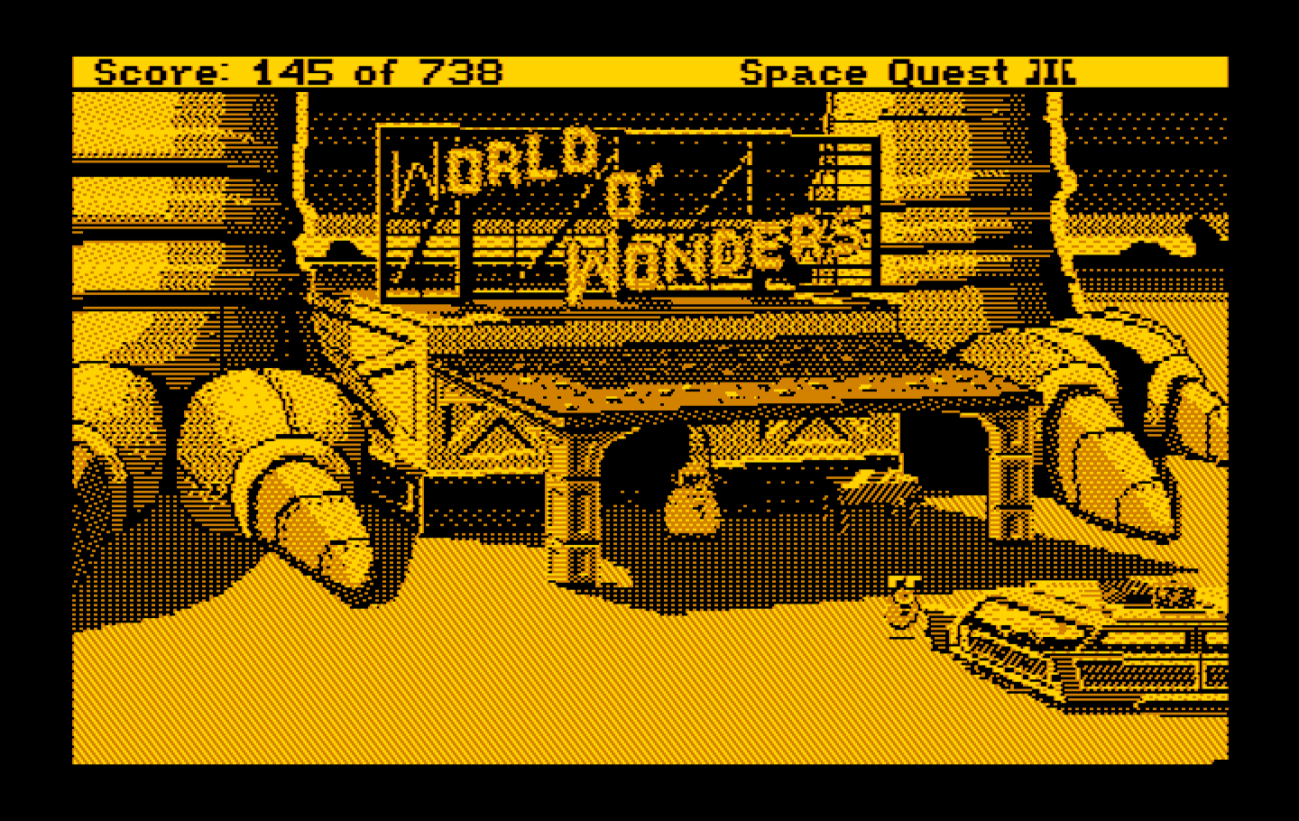 Space Quest III: The Pirates of Pestulon IBM PC/Compatibles Screenshot: Welcome to the World O' Wonders!