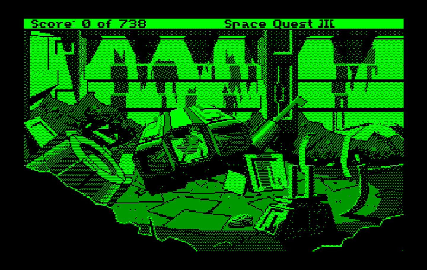 Space Quest III: The Pirates of Pestulon IBM PC/Compatibles Screenshot: Game start.