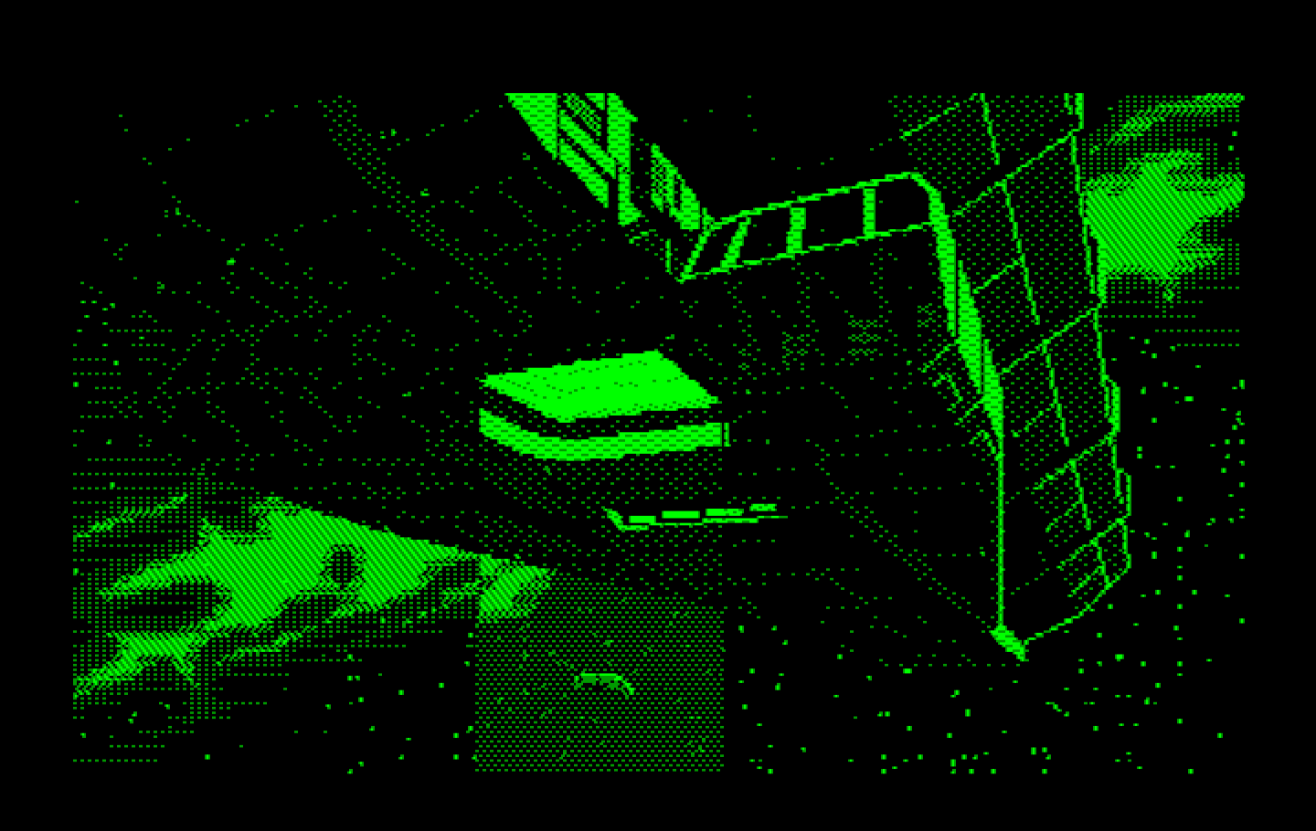 Space Quest III: The Pirates of Pestulon IBM PC/Compatibles Screenshot: Roger is beamed aboard a garbage freighter.