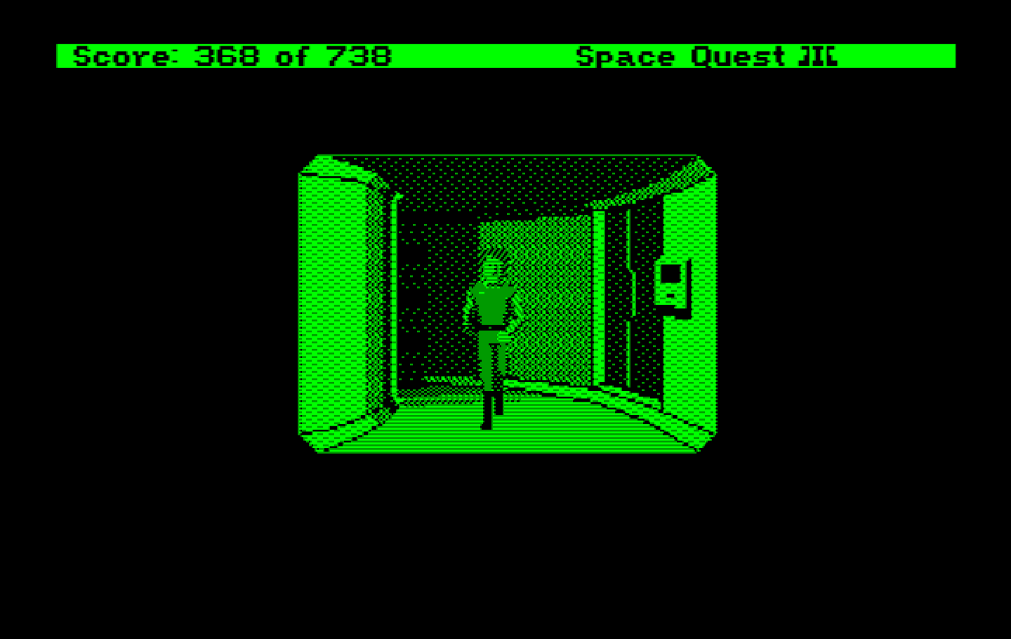 Space Quest III: The Pirates of Pestulon IBM PC/Compatibles Screenshot: A security door! I wonder if I can break in?