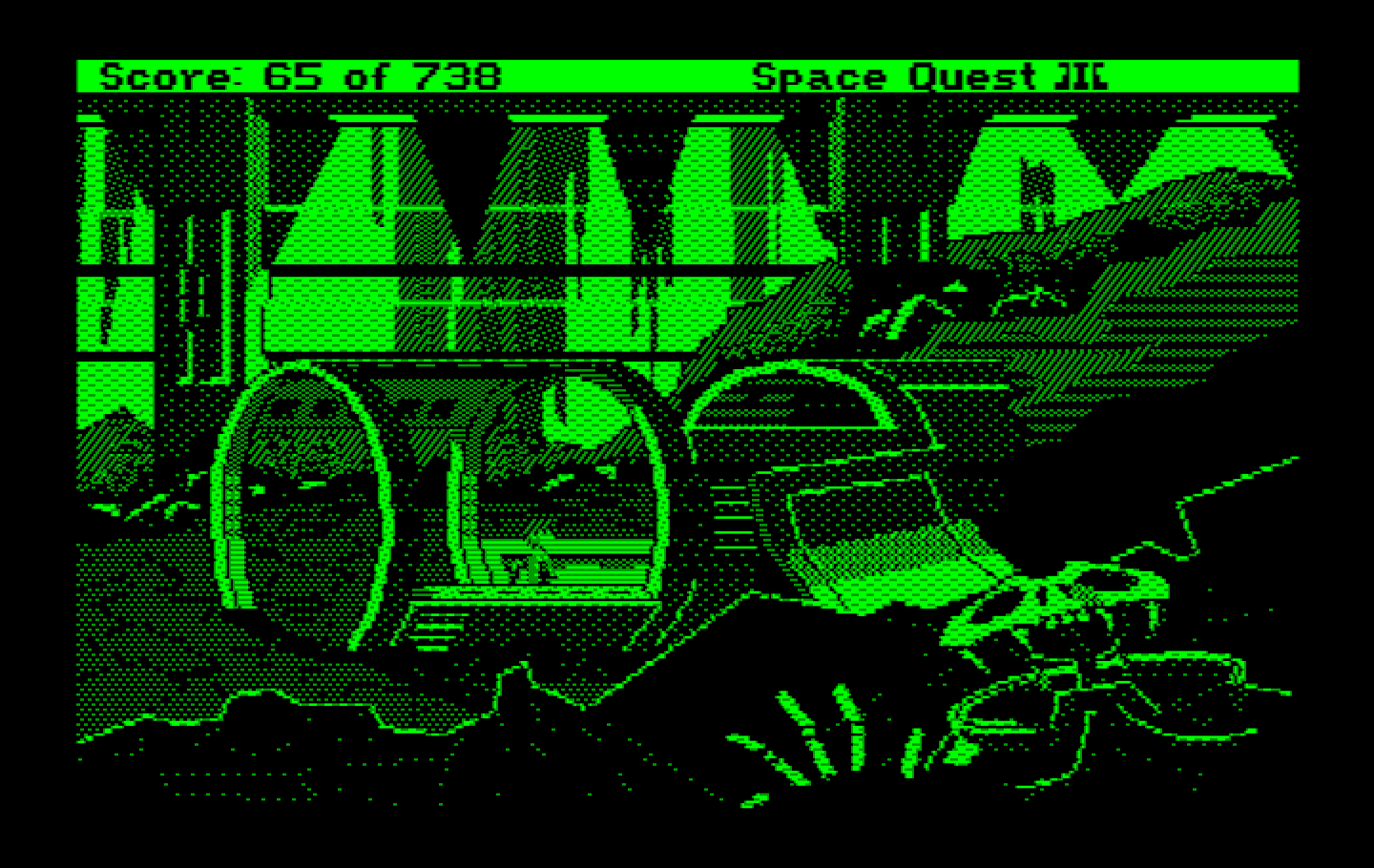 Space Quest III: The Pirates of Pestulon IBM PC/Compatibles Screenshot: Exploring...more junk, nothing useful here.