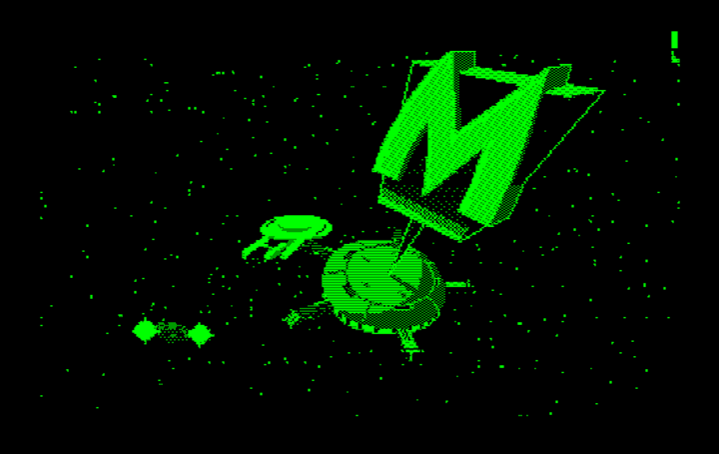 Space Quest III: The Pirates of Pestulon IBM PC/Compatibles Screenshot: Arriving at Monolith Burger.