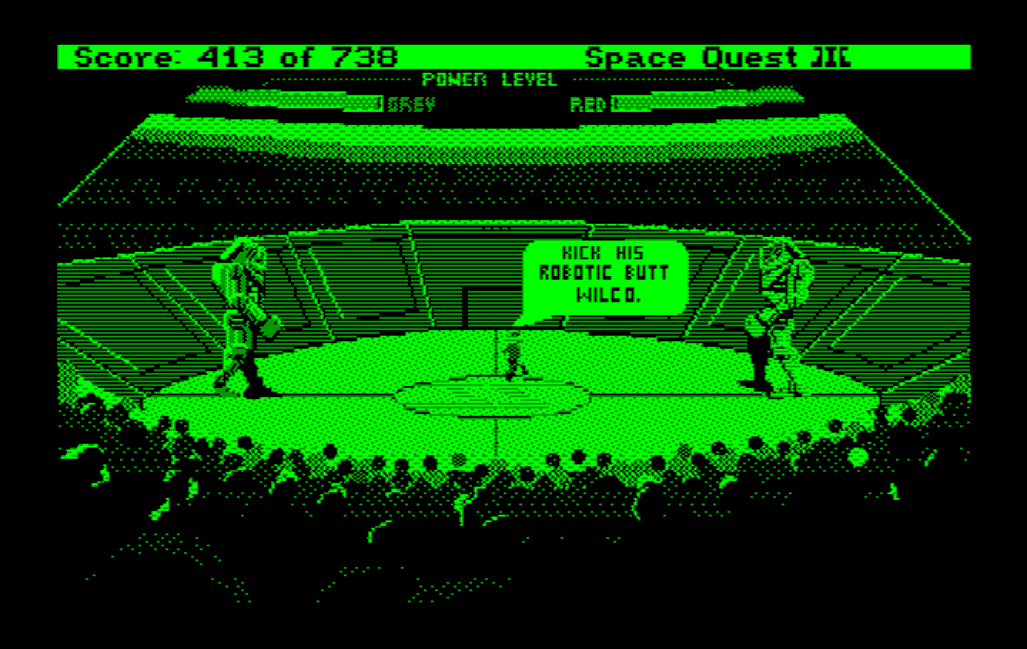 Space Quest III: The Pirates of Pestulon IBM PC/Compatibles Screenshot: Battle begins!