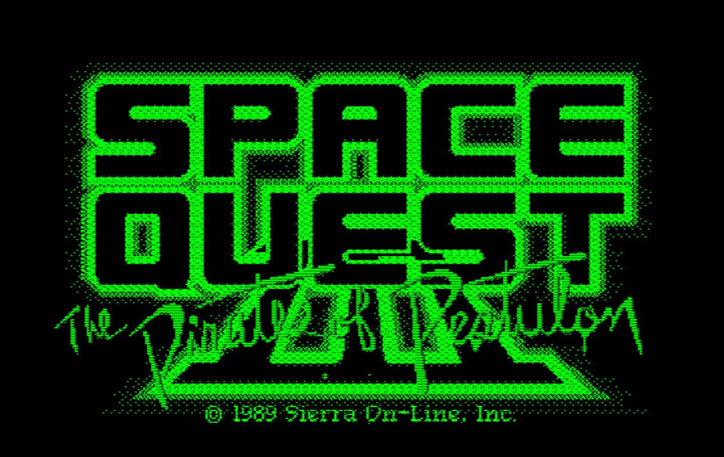 Space Quest III: The Pirates of Pestulon IBM PC/Compatibles Screenshot: Title screen.
