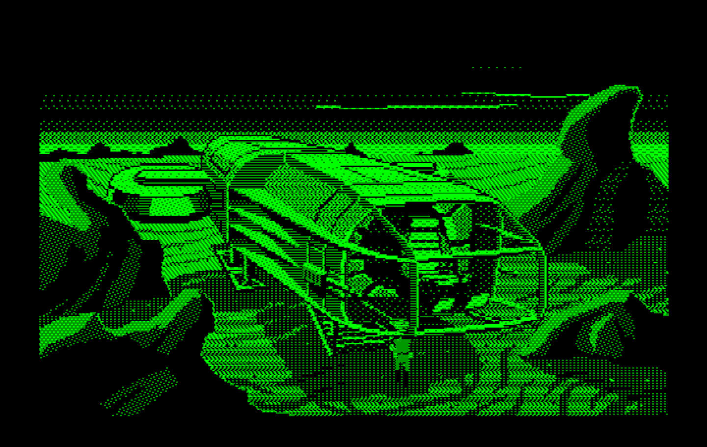 Space Quest III: The Pirates of Pestulon IBM PC/Compatibles Screenshot: Landed on Phleebhut...