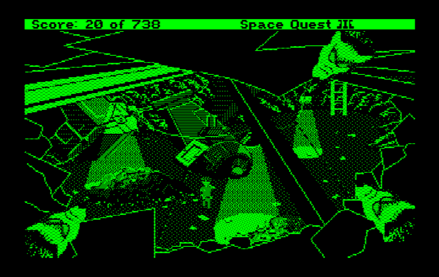 Space Quest III: The Pirates of Pestulon IBM PC/Compatibles Screenshot: Giant rats! Be careful...