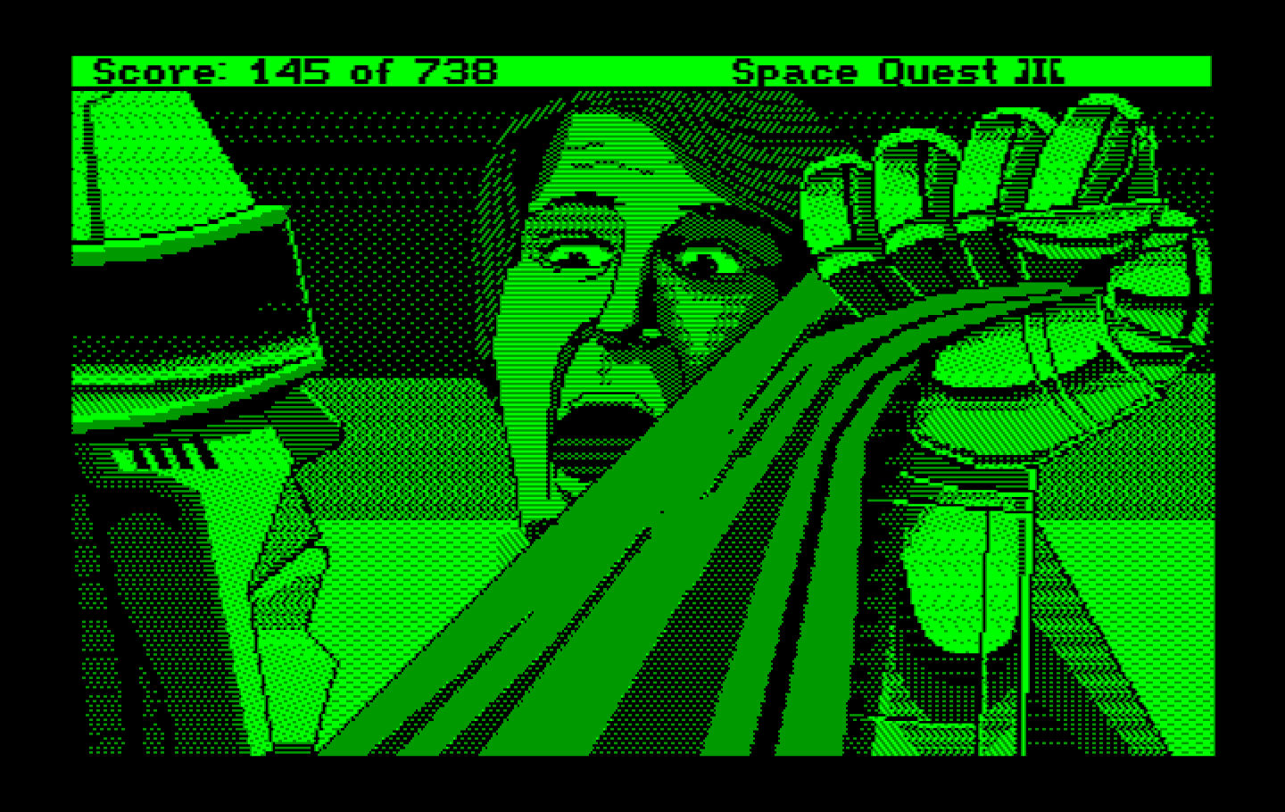 Space Quest III: The Pirates of Pestulon IBM PC/Compatibles Screenshot: Roger's in trouble again!