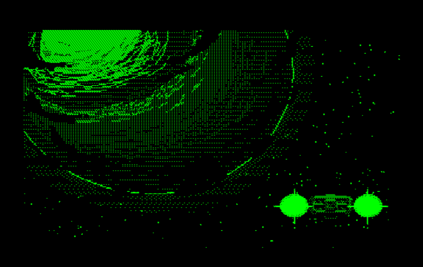 Space Quest III: The Pirates of Pestulon IBM PC/Compatibles Screenshot: Landing on Phleebhut...