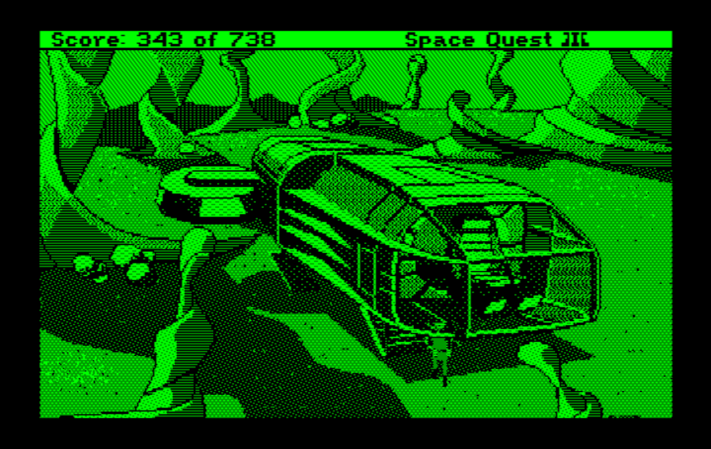 Space Quest III: The Pirates of Pestulon IBM PC/Compatibles Screenshot: Landed on Pestulon...