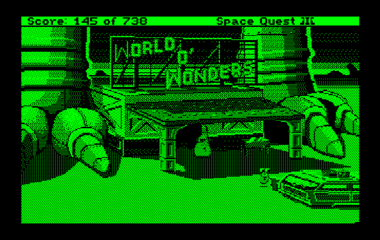 Space Quest III: The Pirates of Pestulon IBM PC/Compatibles Screenshot: Welcome to the World O' Wonders!