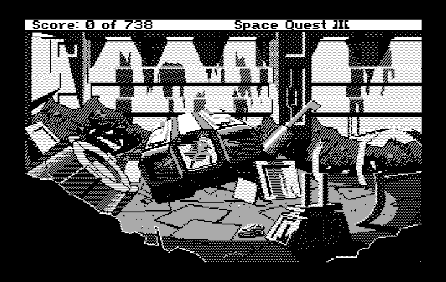 Space Quest III: The Pirates of Pestulon IBM PC/Compatibles Screenshot: Game start.