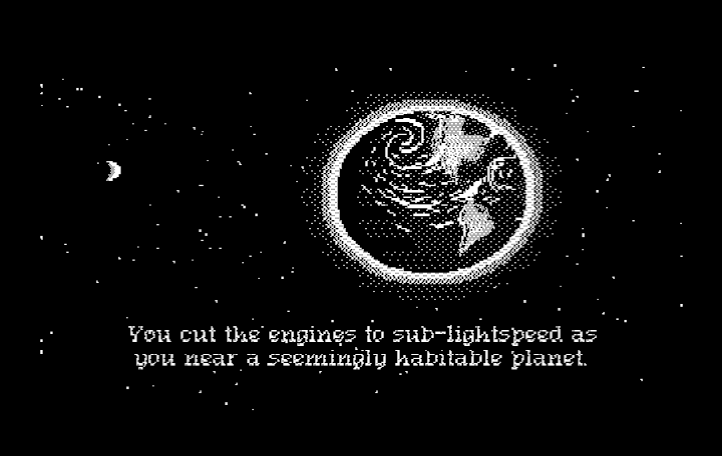 Space Quest III: The Pirates of Pestulon IBM PC/Compatibles Screenshot: Looks like a nice place to land...