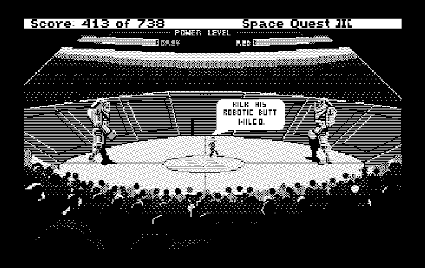 Space Quest III: The Pirates of Pestulon IBM PC/Compatibles Screenshot: Battle begins!