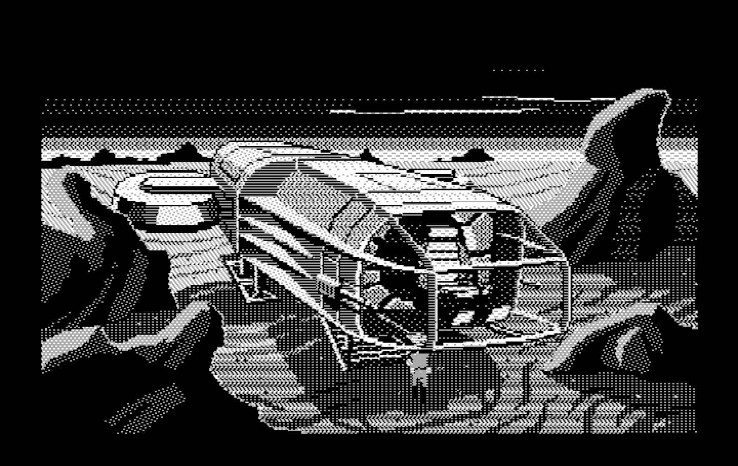 Space Quest III: The Pirates of Pestulon IBM PC/Compatibles Screenshot: Landed on Phleebhut...