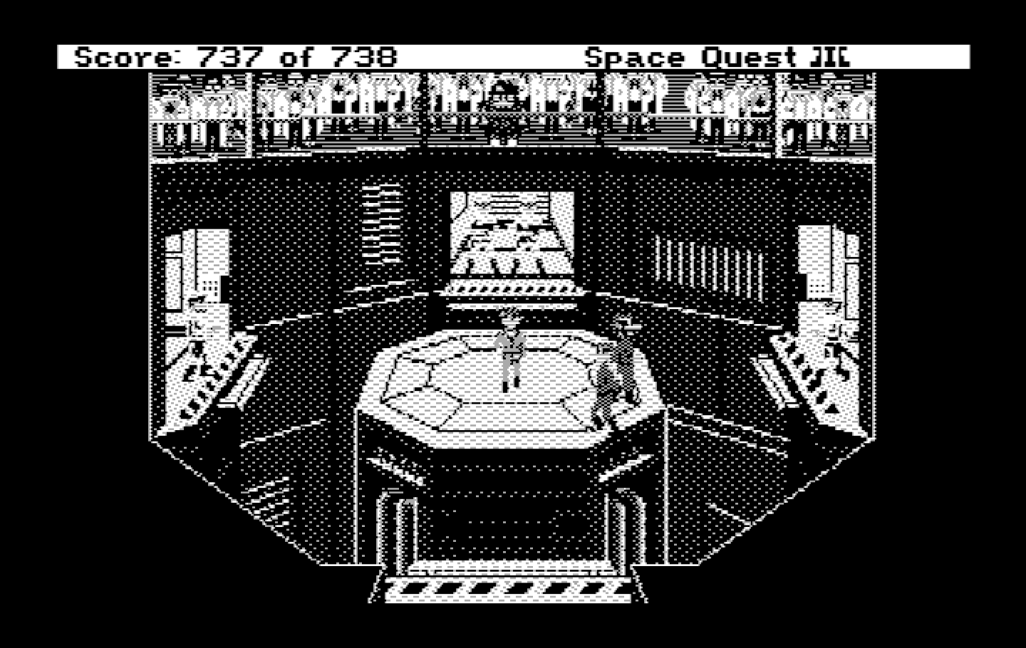 Space Quest III: The Pirates of Pestulon IBM PC/Compatibles Screenshot: Caught trying to rescue the Two Guys!
