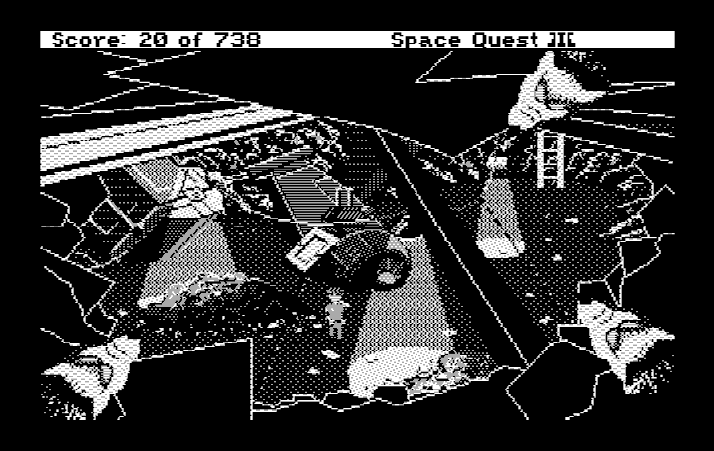 Space Quest III: The Pirates of Pestulon IBM PC/Compatibles Screenshot: Giant rats! Be careful...