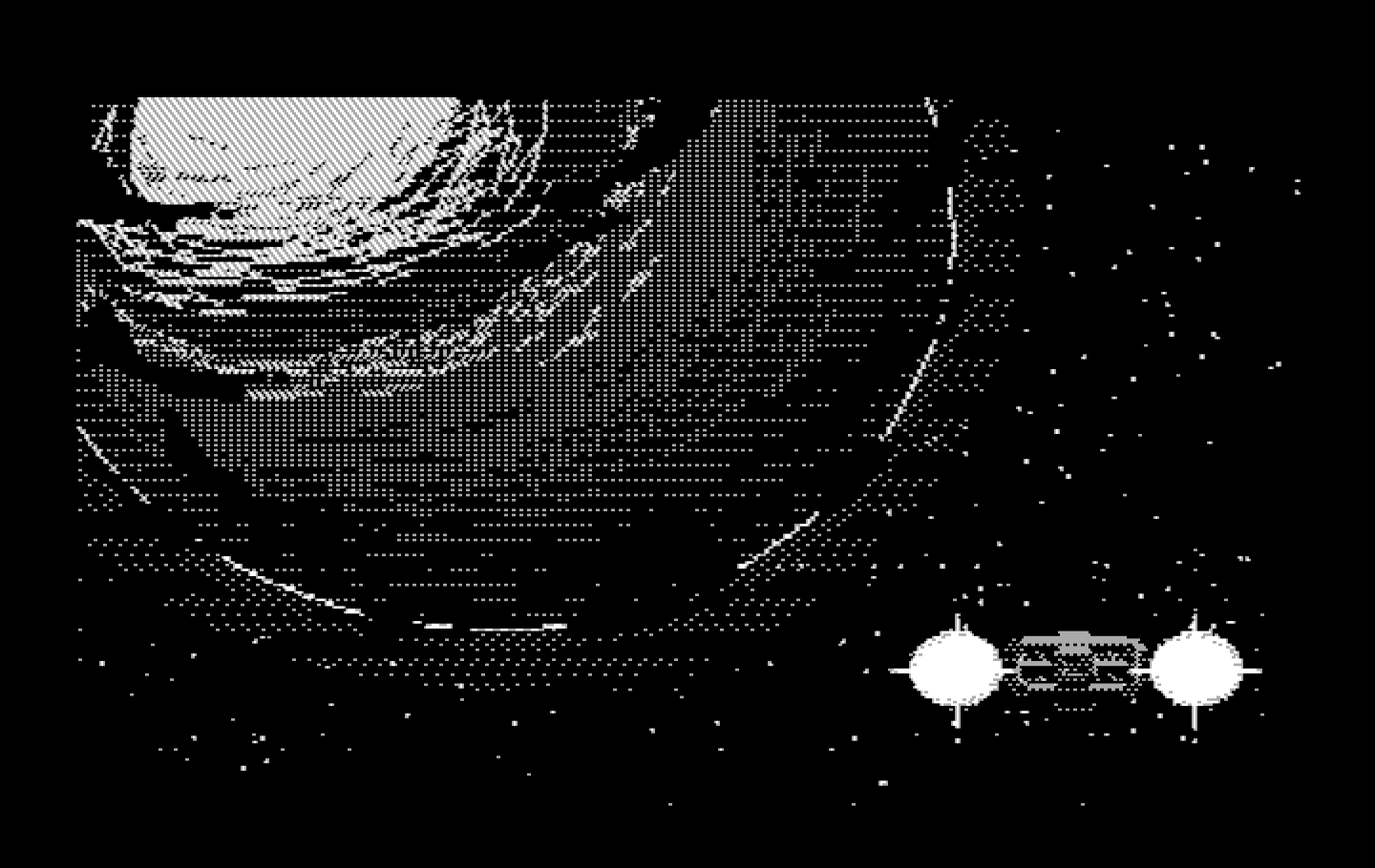 Space Quest III: The Pirates of Pestulon IBM PC/Compatibles Screenshot: Landing on Phleebhut...