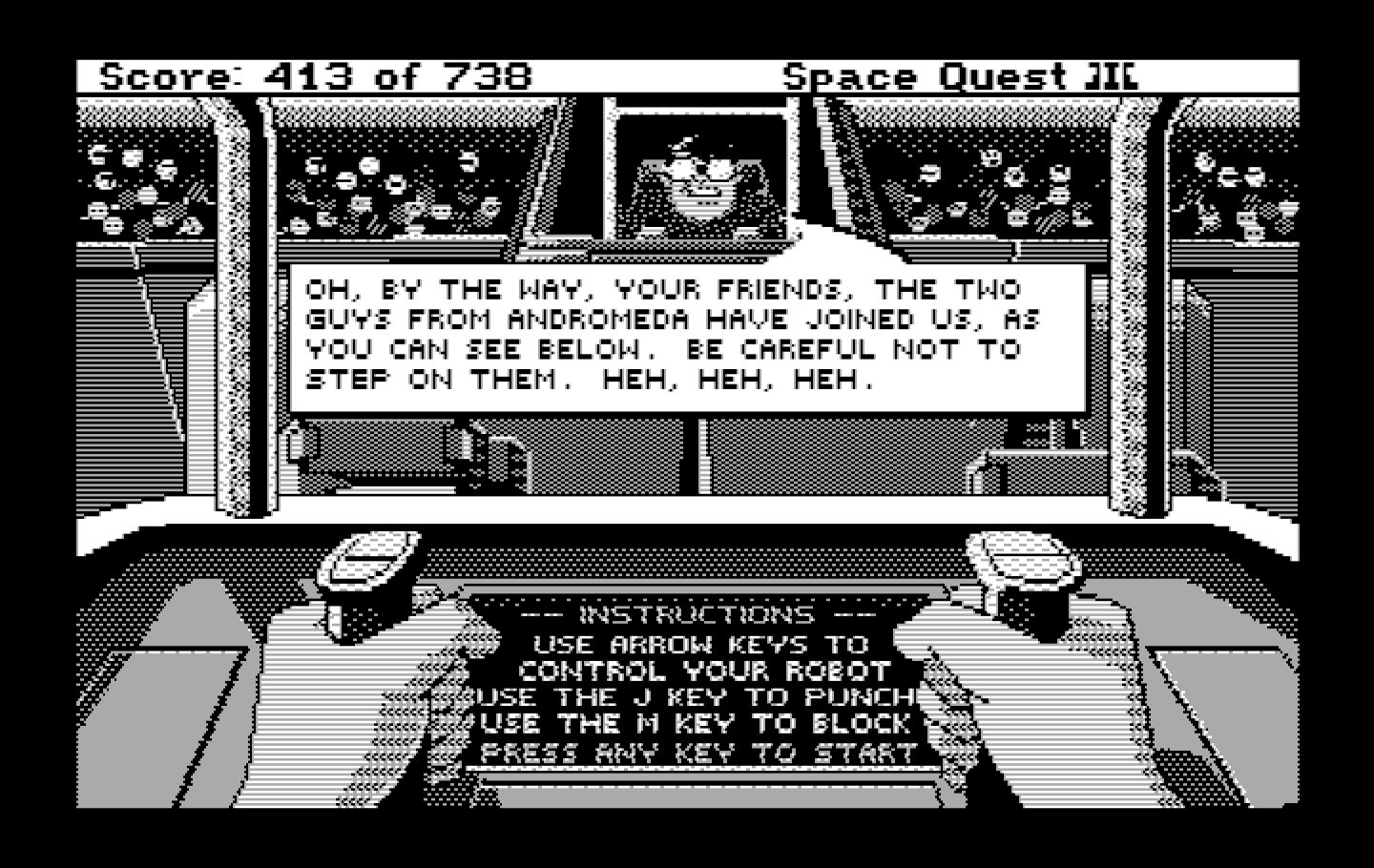 Space Quest III: The Pirates of Pestulon IBM PC/Compatibles Screenshot: The rules of the game...