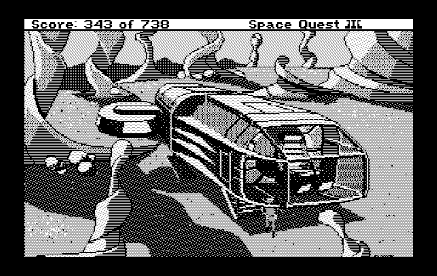 Space Quest III: The Pirates of Pestulon IBM PC/Compatibles Screenshot: Landed on Pestulon...