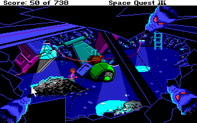 Space Quest III: The Pirates of Pestulon Amiga Screenshot: Uh oh, giant rats are watching!