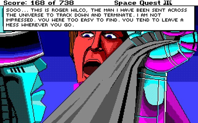 Space Quest III: The Pirates of Pestulon Amiga Screenshot: Roger is in trouble again!