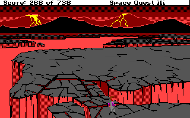 Space Quest III: The Pirates of Pestulon Amiga Screenshot: Arrived on planet Ortega...