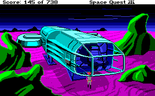 Space Quest III: The Pirates of Pestulon Amiga Screenshot: Landed on Phleebhut...