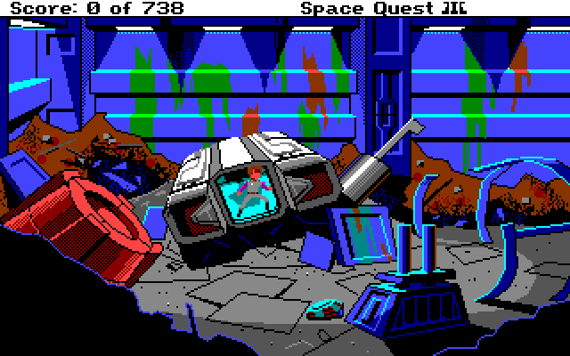 Space Quest III: The Pirates of Pestulon Amiga Screenshot: Game start.