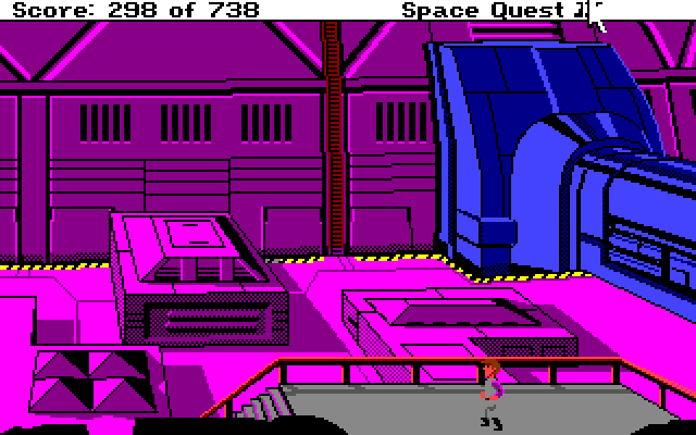 Space Quest III: The Pirates of Pestulon Amiga Screenshot: Entering a strange alien device...or something.