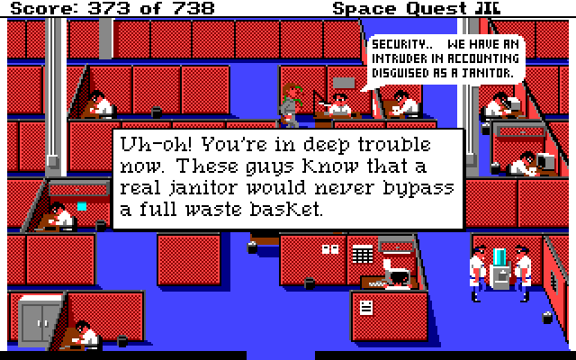 Space Quest III: The Pirates of Pestulon Amiga Screenshot: Uh oh, I'm caught!