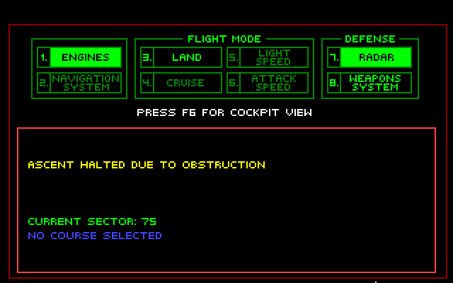 Space Quest III: The Pirates of Pestulon Amiga Screenshot: Piloting the ship.