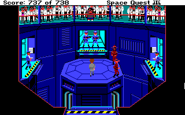 Space Quest III: The Pirates of Pestulon Amiga Screenshot: Found the Two Guys, but now how to get out of here?