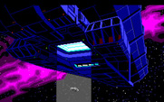 Space Quest III: The Pirates of Pestulon for Amiga - Roger is beamed aboard a garbage freighter.