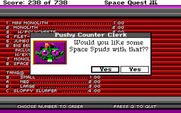 Space Quest III: The Pirates of Pestulon for Amiga - Do you want any space spuds with your order?